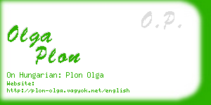 olga plon business card